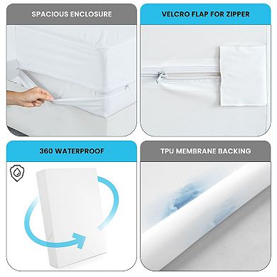 Lux Decor Collection Zipper Mattress Encasement Waterproof & Bed Bug Protection Mattress Protector