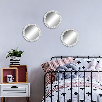 Round Beaded Wall Mirror 3-pc. Set