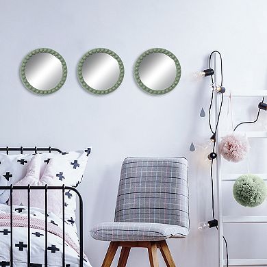 Round Beaded Wall Mirror 3-pc. Set