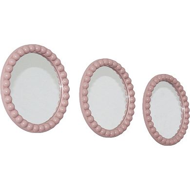Round Beaded Wall Mirror 3-pc. Set