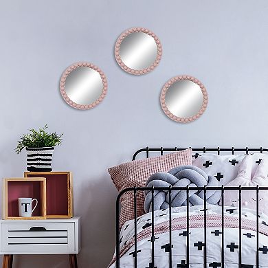 Round Beaded Wall Mirror 3-pc. Set