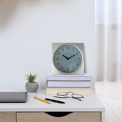 Glittery Blue Clock Table Decor