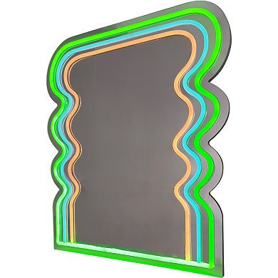 Three Layers Wavy Neon Acrylic Mirror