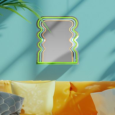 Three Layers Wavy Neon Acrylic Mirror