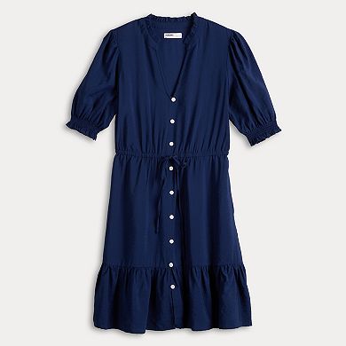 Women's Sonoma Goods For Life® Ruffle Collar Tie Waist Dress