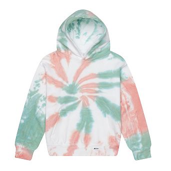 Youth Tie Dye Hoodie in Coral Trails