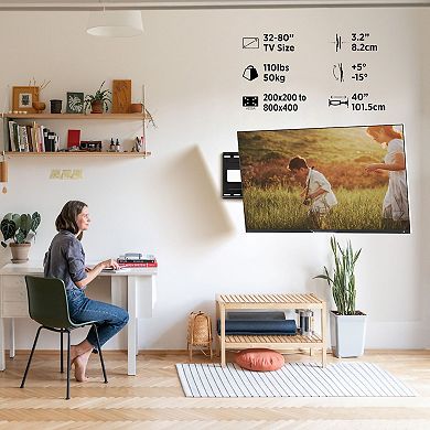 ProMounts Premium Full Motion TV Wall Mount with 40 Inch Extension Long Arm for TVs for 32-80 Inch
