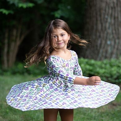 Girls Twirly Dress in Sneakers