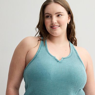 Juniors' Plus Size SO® Waffle Racerback Tank Top
