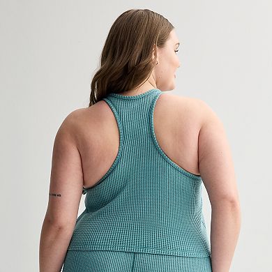 Juniors' Plus Size SO® Waffle Racerback Tank Top