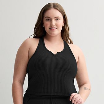 Juniors' Plus Size SO® Waffle Racerback Tank Top
