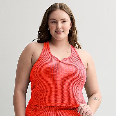 Juniors' Plus Size SO® Waffle Racerback Tank Top