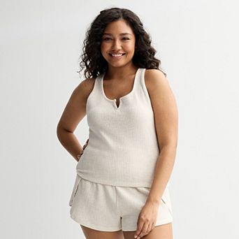 Juniors' Plus Size SO® Waffle Racerback Tank Top
