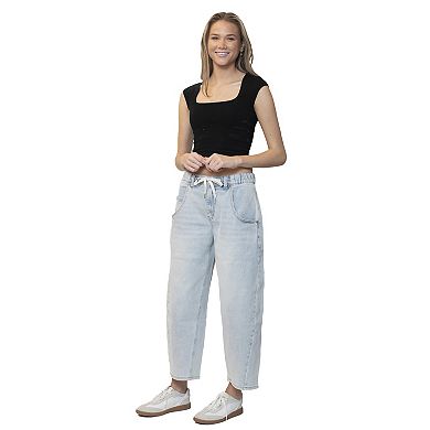 Juniors' madden girl Drawstring Barrel Jeans