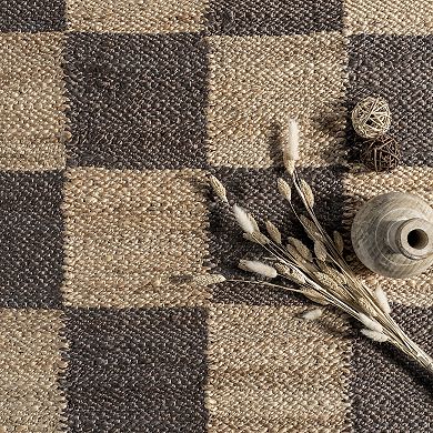 nuLOOM Christana Traditional Checkered Jute Area Rug
