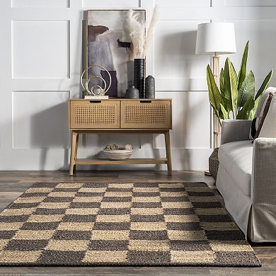 nuLOOM Christana Traditional Checkered Jute Area Rug