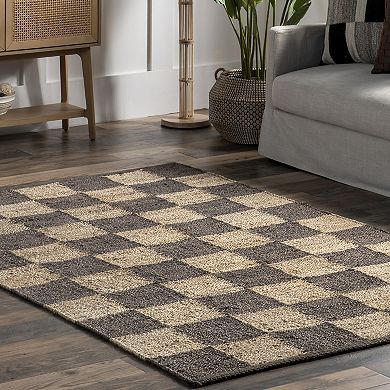 nuLOOM Christana Traditional Checkered Jute Area Rug