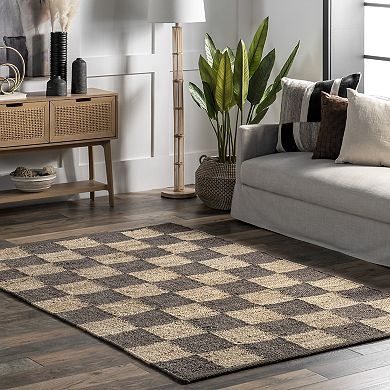 nuLOOM Christana Traditional Checkered Jute Area Rug
