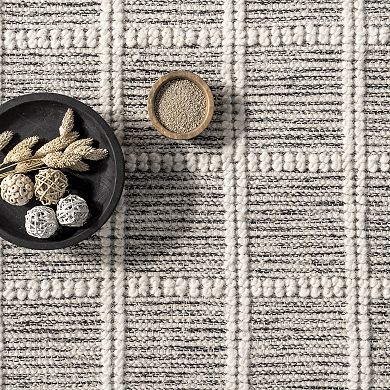 nuLOOM Huia Casual Striped Wool Blend Tassel Area Rug