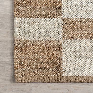 nuLOOM Izara Checkered Jute Area Rug