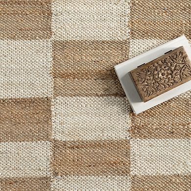nuLOOM Izara Checkered Jute Area Rug