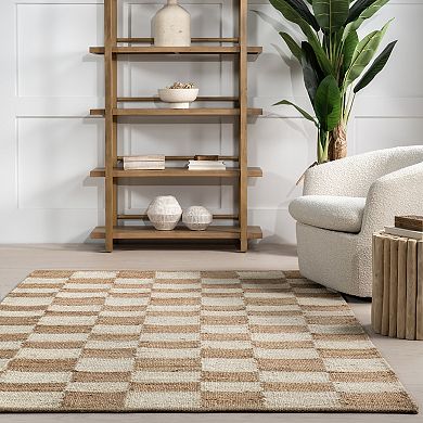 nuLOOM Izara Checkered Jute Area Rug