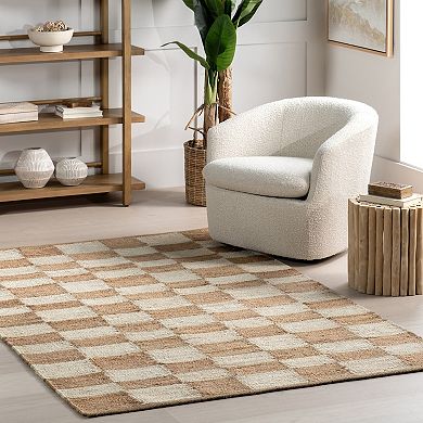 nuLOOM Izara Checkered Jute Area Rug