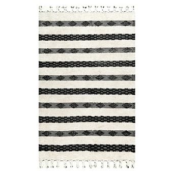 nuLOOM Handmade Striped Delia Shag Area Rug