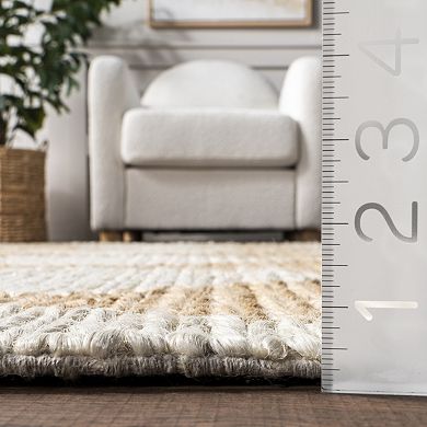 nuLOOM Chaya Diamond Striped Jute Blend Area Rug
