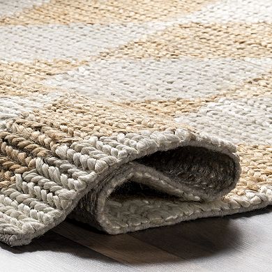 nuLOOM Chaya Diamond Striped Jute Blend Area Rug