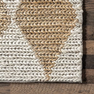 nuLOOM Chaya Diamond Striped Jute Blend Area Rug