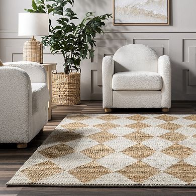 nuLOOM Chaya Diamond Striped Jute Blend Area Rug