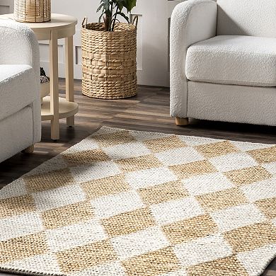 nuLOOM Chaya Diamond Striped Jute Blend Area Rug