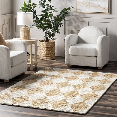 nuLOOM Chaya Diamond Striped Jute Blend Area Rug
