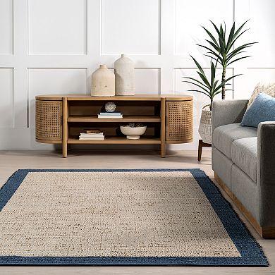 nuLOOM Bronwyn Farmhouse Bordered Jute Blend Area Rug