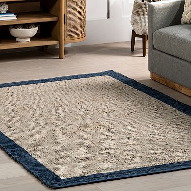 nuLOOM Bronwyn Farmhouse Bordered Jute Blend Area Rug