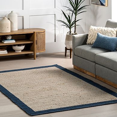 nuLOOM Bronwyn Farmhouse Bordered Jute Blend Area Rug