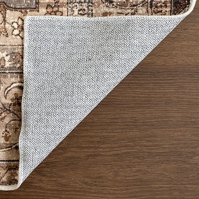 nuLOOM Karrigan Faded Medallion Machine Washable Area Rug