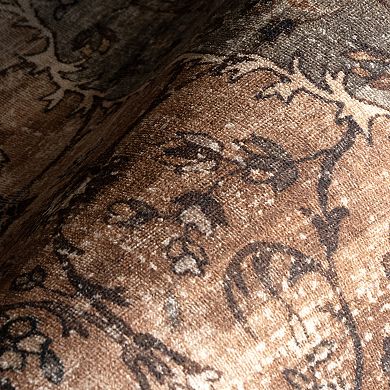 nuLOOM Karrigan Faded Medallion Machine Washable Area Rug