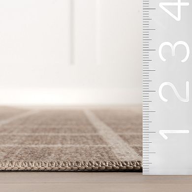 nuLOOM Daena Minimalist Checkered Machine Washable Area Rug