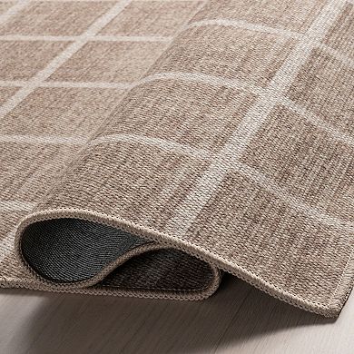 nuLOOM Daena Minimalist Checkered Machine Washable Area Rug