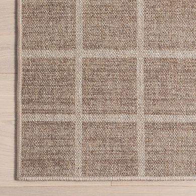 nuLOOM Daena Minimalist Checkered Machine Washable Area Rug
