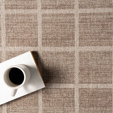 nuLOOM Daena Minimalist Checkered Machine Washable Area Rug