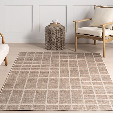 nuLOOM Daena Minimalist Checkered Machine Washable Area Rug