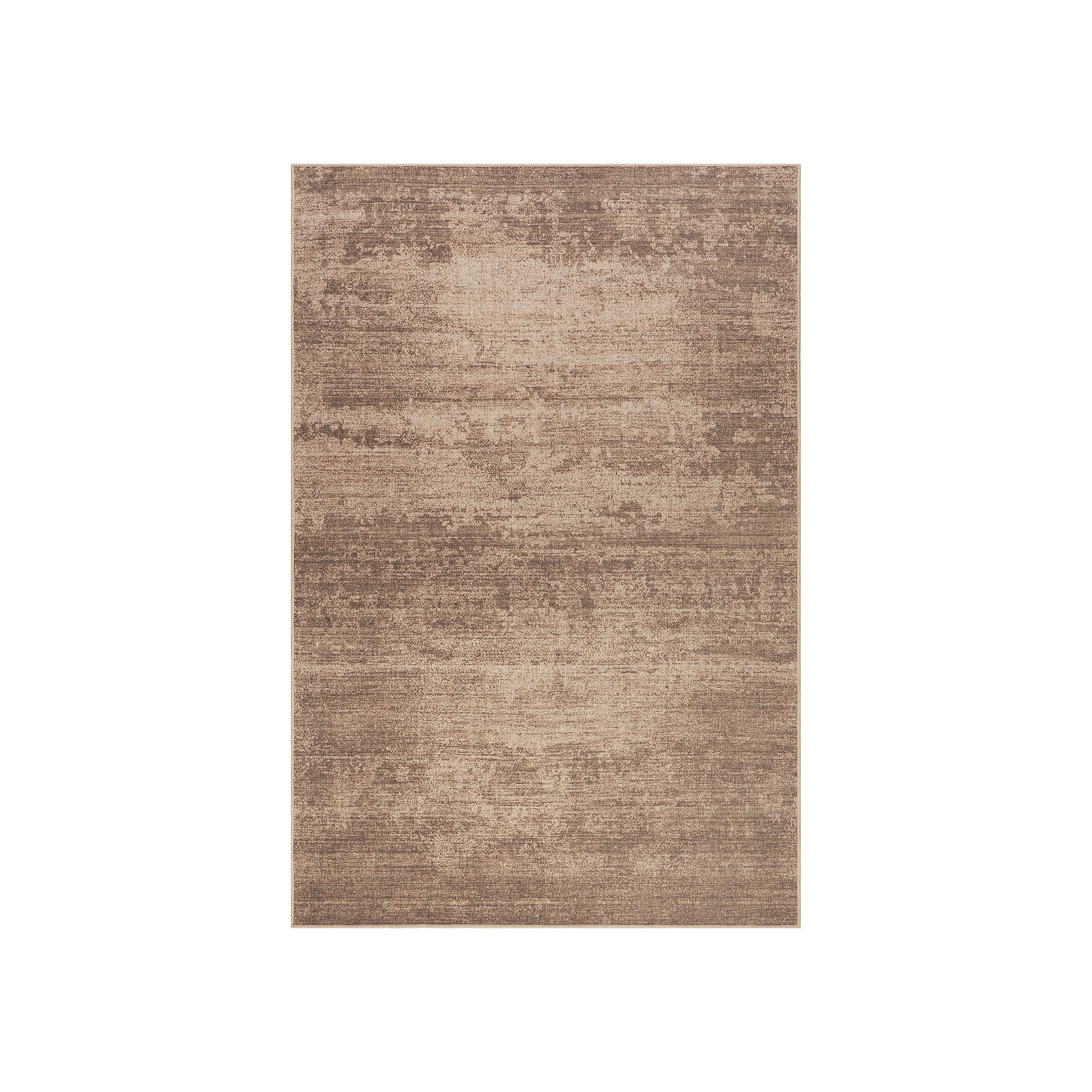 nuLOOM Damira Solid Faded Machine Washable Area Rug, Brown