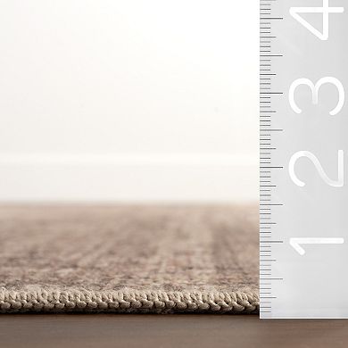 nuLOOM Damira Solid Faded Machine Washable Area Rug