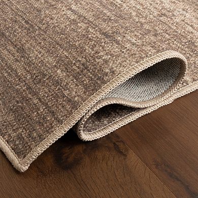 nuLOOM Damira Solid Faded Machine Washable Area Rug