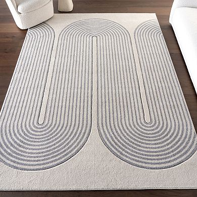 nuLOOM Naya Contemporary Abstract Linework Arches Area Rug