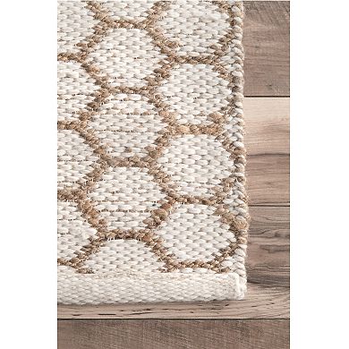 nuLOOM Alisha Woven Jute Reversible Honeycomb Area Rug
