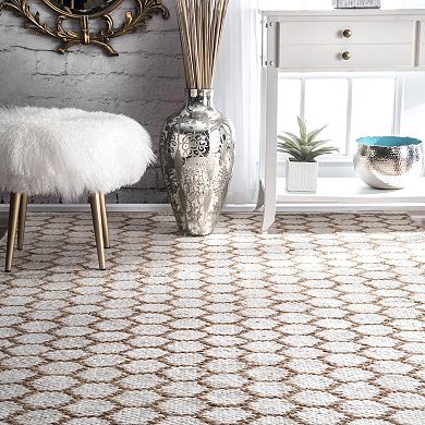 nuLOOM Alisha Woven Jute Reversible Honeycomb Area Rug